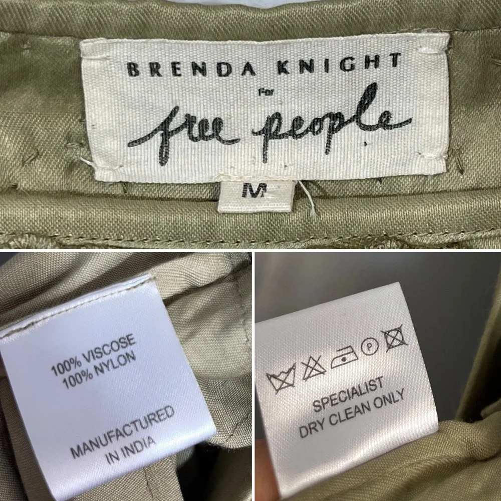 Free People x Brenda Knight Lace Pleated Decorated Wide Leg Overalls Jumpsuit M - Picture 6 of 16